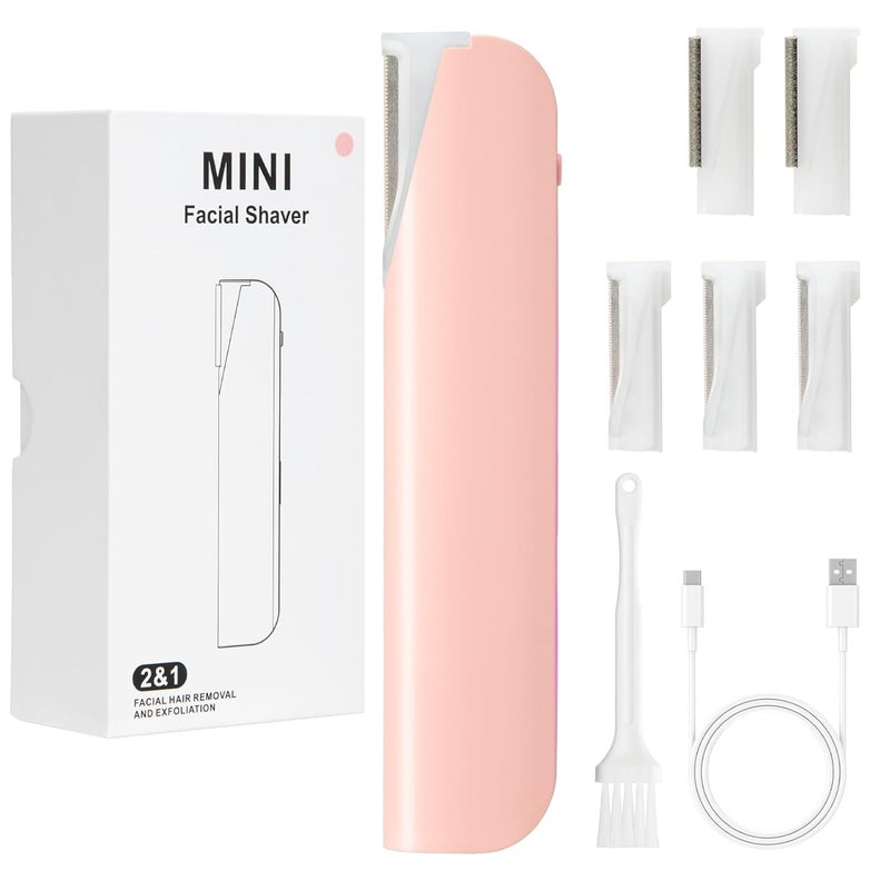 Chendssfkd Sonic Dermaplane for Women Face, Dermaplane Razor with LED Light, Edge Technology for Facial Hair, Exfoliating and Peach Fuzz-4 Refill Blades & 2 Microsmooth Exfoliation Tips - Image 1